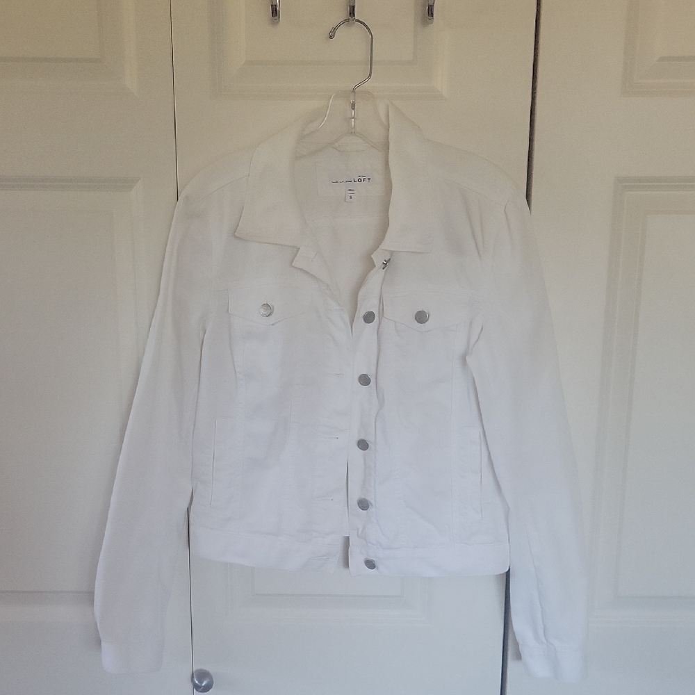 LOFT White Jean Jacket Classic Versatile Design